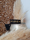 GEWEBTES STOFFARMBAND *LOVE* BLACK