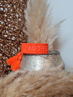 GEWEBTES STOFFARMBAND *J'ADORE* ORANGE