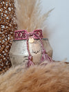 GEWEBTES STOFFARMBAND *J'ADORE* CAMO PINK