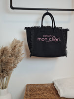 CANVAS SHOPPER MAXI *coucou mon chéri* BLACK