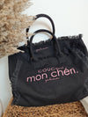 CANVAS SHOPPER MAXI *coucou mon chéri* BLACK