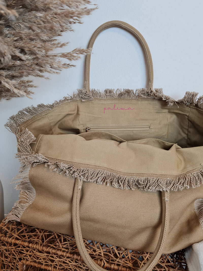 CANVAS SHOPPER MAXI *PALIMA* TOFFEE