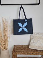 JUTE SHOPPER MAXI *BLUE BLOSSOM*