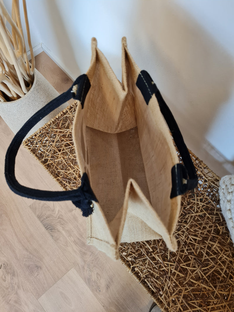 JUTE SHOPPER MIDI *BLACK BLOSSOM*