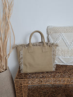 CANVAS SHOPPER MINI *J'ADORE* TOFFEE