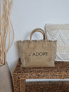 CANVAS SHOPPER MINI *J'ADORE* TOFFEE