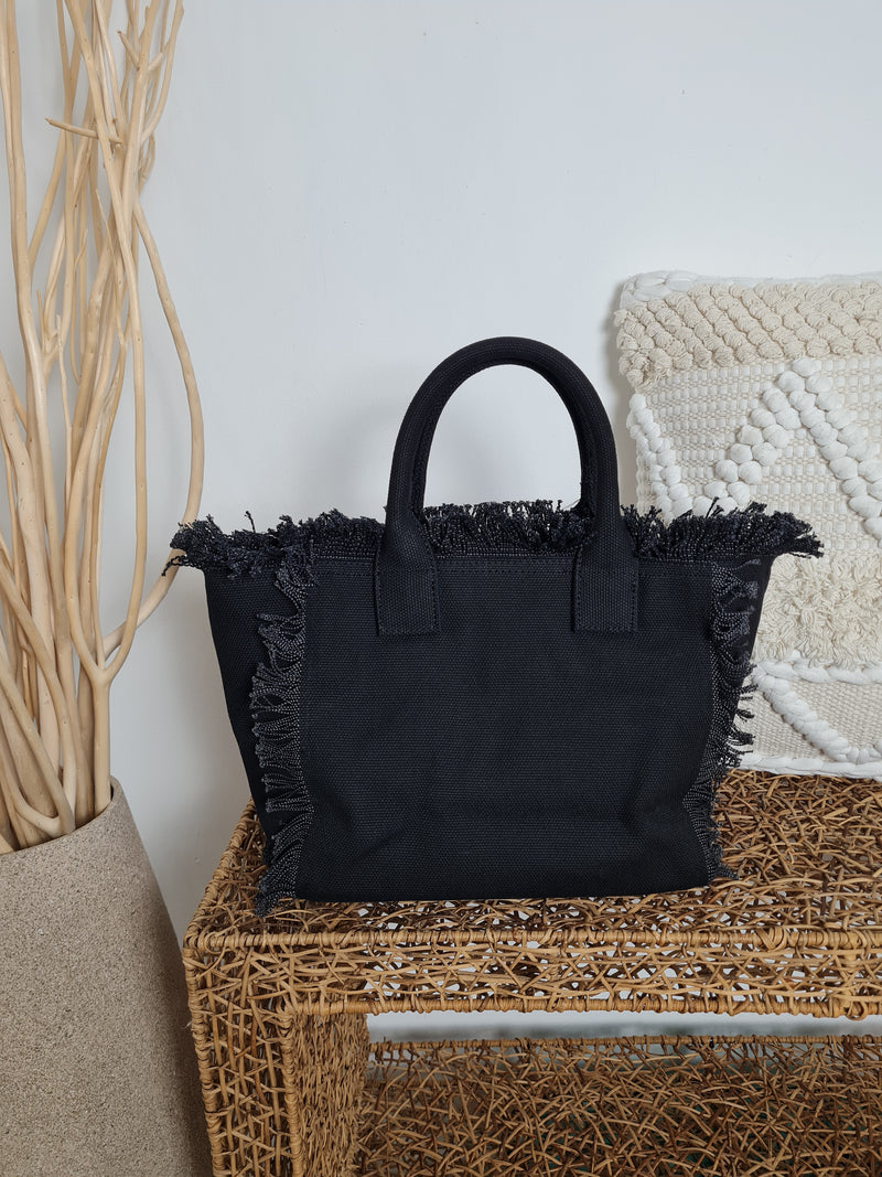 CANVAS SHOPPER MINI *PALIMA* BLACK